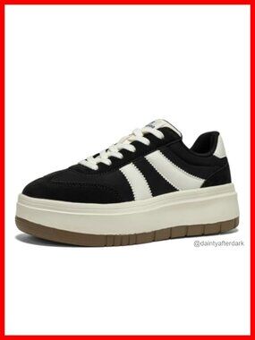 Women's Platform Sneakers Chunky Fashion Tennis Shoes Faux Leather Lightweight